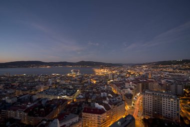 Vigo şehrinin havadan panoramalar