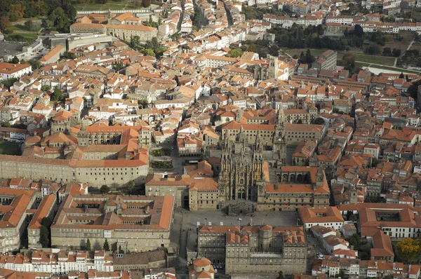 Santiago de Compostela, Galicia, Ispanya hava görüntüsü