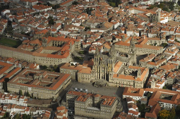 Santiago de Compostela, Galicia, Ispanya hava görüntüsü