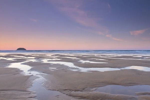 Ibarrangelua Bizkaia Baskien September 2015 Solnedgång Laga Strand Inom Urdaibai — Stockfoto