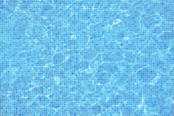 Turchese Blu Mosaico Piscina Acqua Superficie Sfondo — Foto Stock