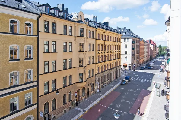 Stockholm Sveç Ağustos 2017 View Ağustos 2017 Upplandsgatan Konut Binasından Stok Resim