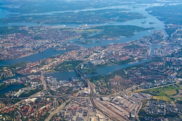 Stockholm Suécia Junho 2018 Aerial Shot Stockholm Sodermalm Old Town — Fotografia de Stock
