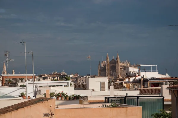 Palma Mallorca Espanha Novembro 2011 Vista Para Telhado Direção Catedral — Fotografia de Stock