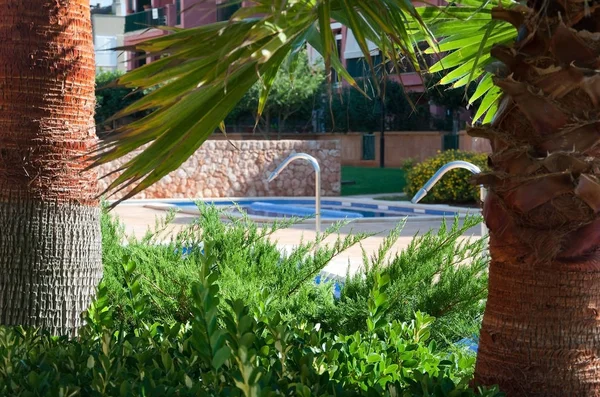 Palma Mallorca Spain November 2011 Pool Area Residential Building Complex — Stock Photo, Image