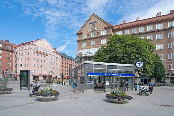 Stockholm Suécia Julho 2018 Estação Metrô Sankt Eriksplan Vasastan Julho — Fotografia de Stock