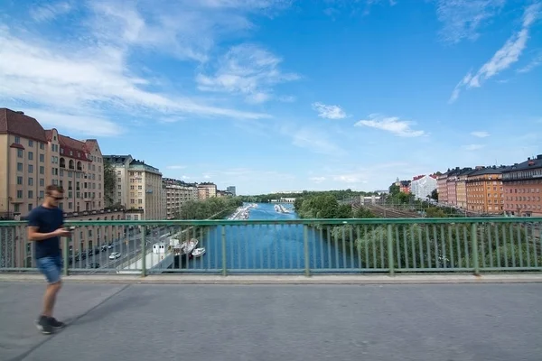 Stoccolma Svezia Luglio 2018 Ponte Sankt Erik Tra Vasastan Kungsholmen — Foto Stock