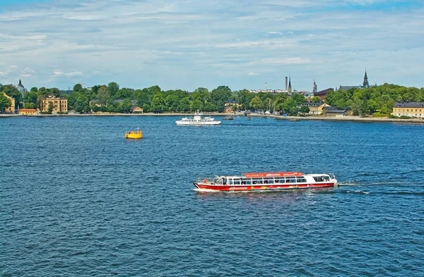 Stockholm Suecia Julio 2018 Barcos Para Hacer Turismo Ferry Para — Foto de Stock