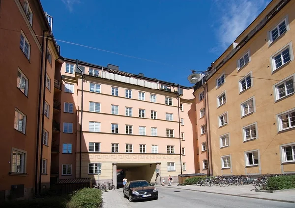 Stockholm Suecia Julio 2018 Fachadas Edificios Residenciales Sodermalm Julio 2018 — Foto de Stock