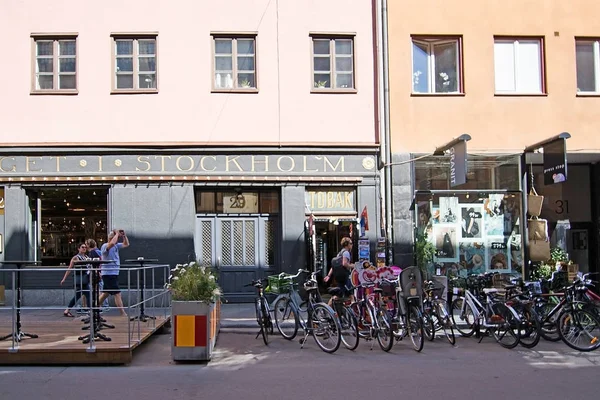 Stockholm Sveç Temmuz 2018 Bisiklet Park Yeri Gotgatsbacken Sodermalm Içinde — Stok fotoğraf