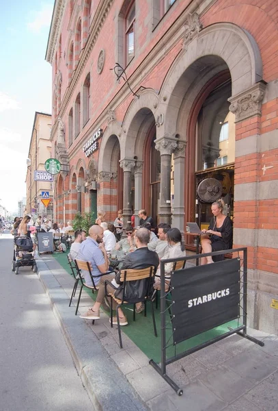 Stockholm Sverige Juli 2018 Starbucks Gotgatsbacken Sodermalm Den Juli 2018 — Stockfoto