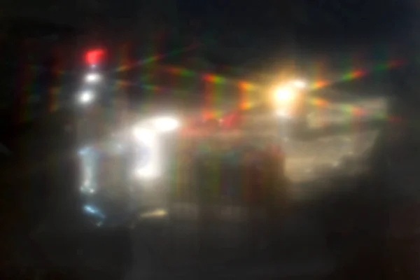 Abstrakter Hintergrund Regenbogenfarbe Lichtstreifen Auf Schwarz — Stockfoto