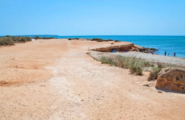 Zeegezicht Met Vlakke Grond Fiets Een Zonnige Zomerdag Mallorca Spanje — Stockfoto