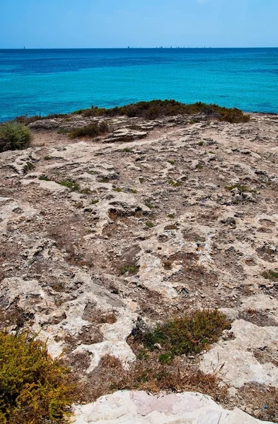 Wunderschöne Natürliche Küstenlandschaft Mit Felsen Und Wasser Auf Mallorca Spanien — Stockfoto