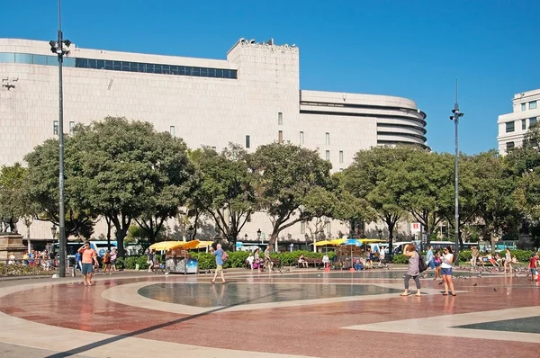 Barcelona Hiszpania Lipca 2012 Widok Plac Plaza Catalunya Corte Ingles — Zdjęcie stockowe