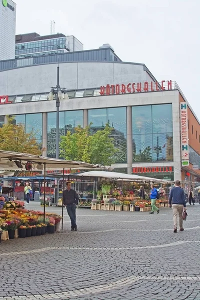 Stockholm Svédország 2018 Szeptember Napi Piaci Stockholm Központjában Szeptember 2018 — Stock Fotó