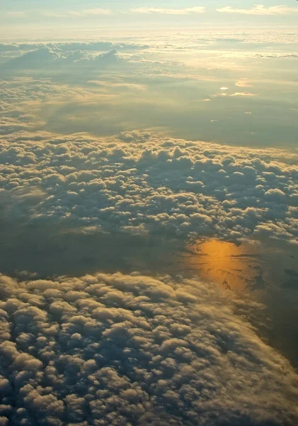 Veduta Aerea Astratta Del Paesaggio Sulle Nuvole Riflesso Del Sole — Foto Stock