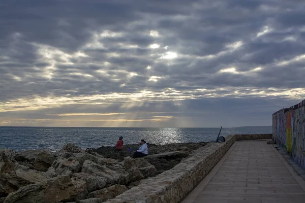 Palma Mallorca Spanien November 2018 Atmosphärische Wolkenlandschaft Mit Sonnenuntergang November — Stockfoto