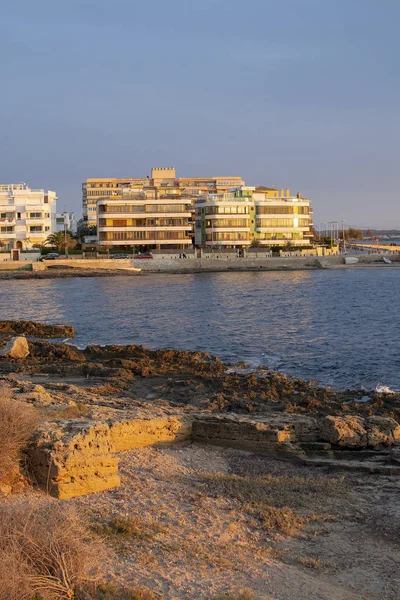 Palma Mallorca Spain November 2018 Seaside Buildings People Watching Sunset — Stock Photo, Image