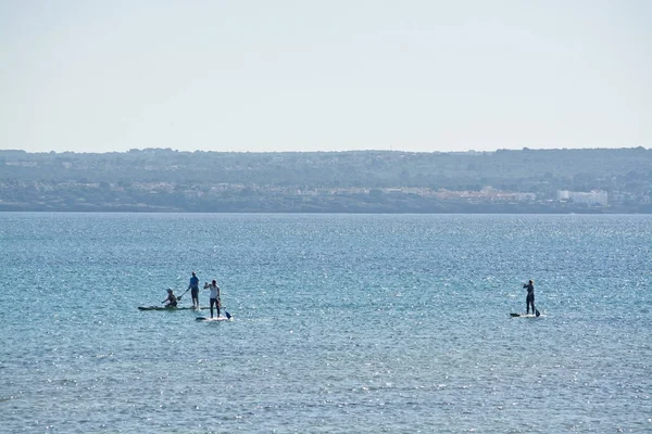 Can Pastilla Mallorca Spain December 2018 Windsurfing Sails Blue Palma — Stock Photo, Image