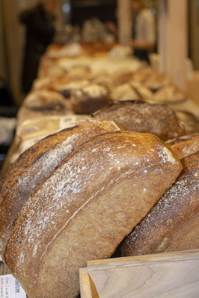 Стокгольм Шведен Декабря 2018 Года Свежеиспеченный Хлеб Пекарне Lillebrors Декабря — стоковое фото