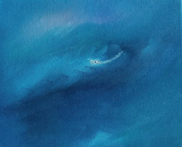 Синий Оттенки Неба Океана Абстрактный Насыщенный Фон Масляной Краски Текстуры — стоковое фото