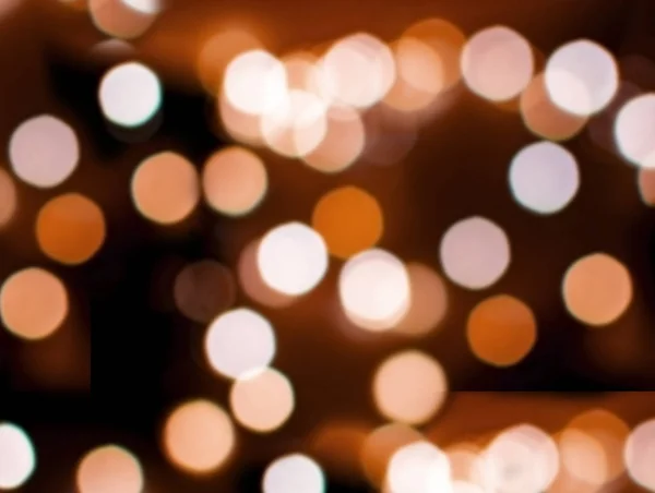 Bokeh Lichter Defokussiert Gebrannt Orange Festlich Winter Hintergrund Textur — Stockfoto