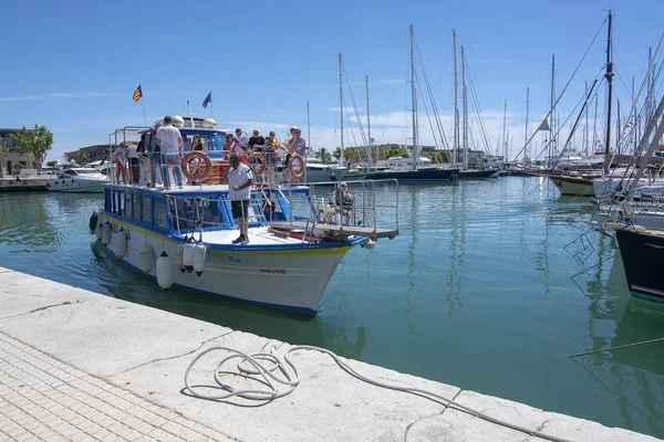 Palma liman tekne turu görünümleri — Stok fotoğraf