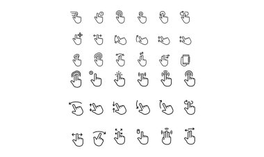  Dokunmatik ekran jest vektör vektör tasarımı 