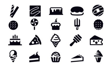  Tatlı Simgeleri vektör tasarımı 