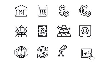 Finans & Yatırım simgeleri vektör tasarımı 