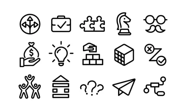 Business Solution Icons Vector Design — Stockový vektor