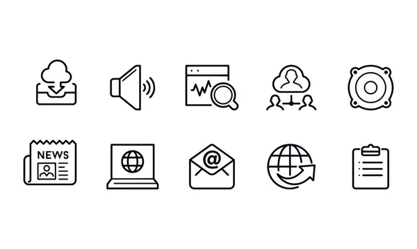 Comunicación Diseño Vectores Iconos Internet — Vector de stock