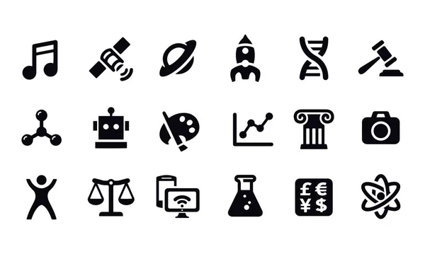 Educational Subjects Icons Vector Design — Stock Vector