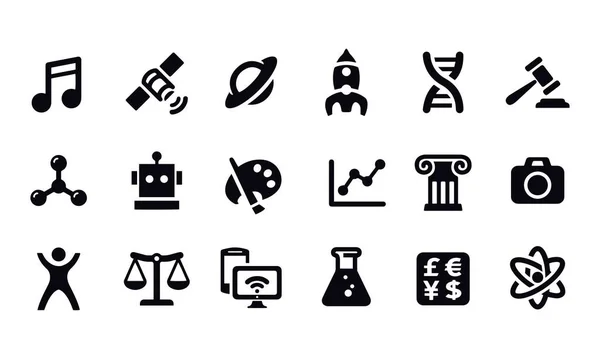 Bildungsfächer Icons Vektor Design — Stockvektor