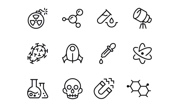 Science Experiment Icons Vector Design — Stock Vector