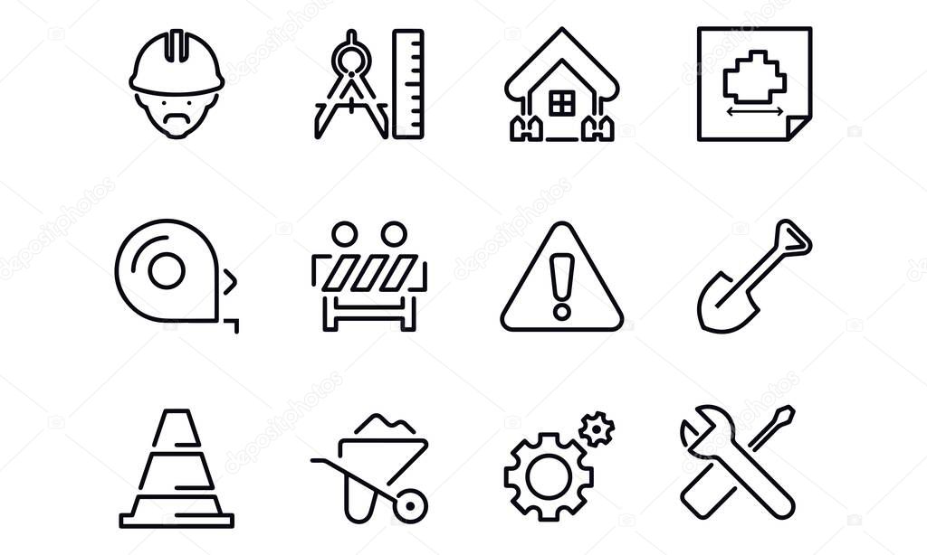  Construction Site icons vector design 