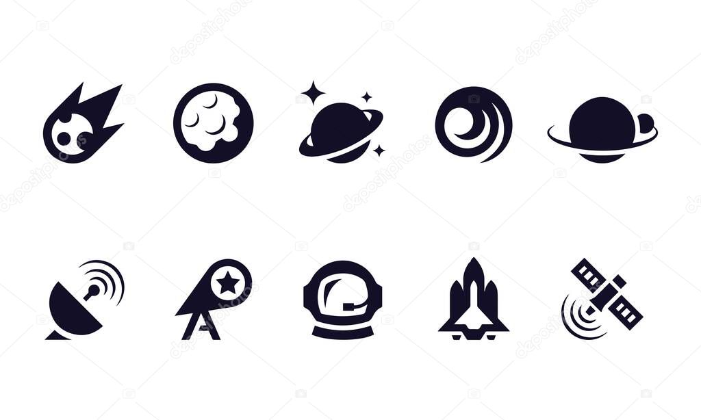 Outer Space icons vector design 