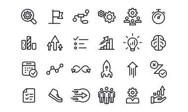 Performans ve Yönetim Simgeleri vektör tasarımı 