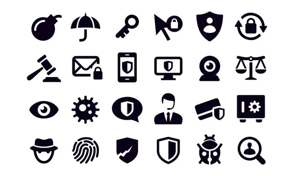 Iconos Seguridad Privacidad Internet — Archivo Imágenes Vectoriales