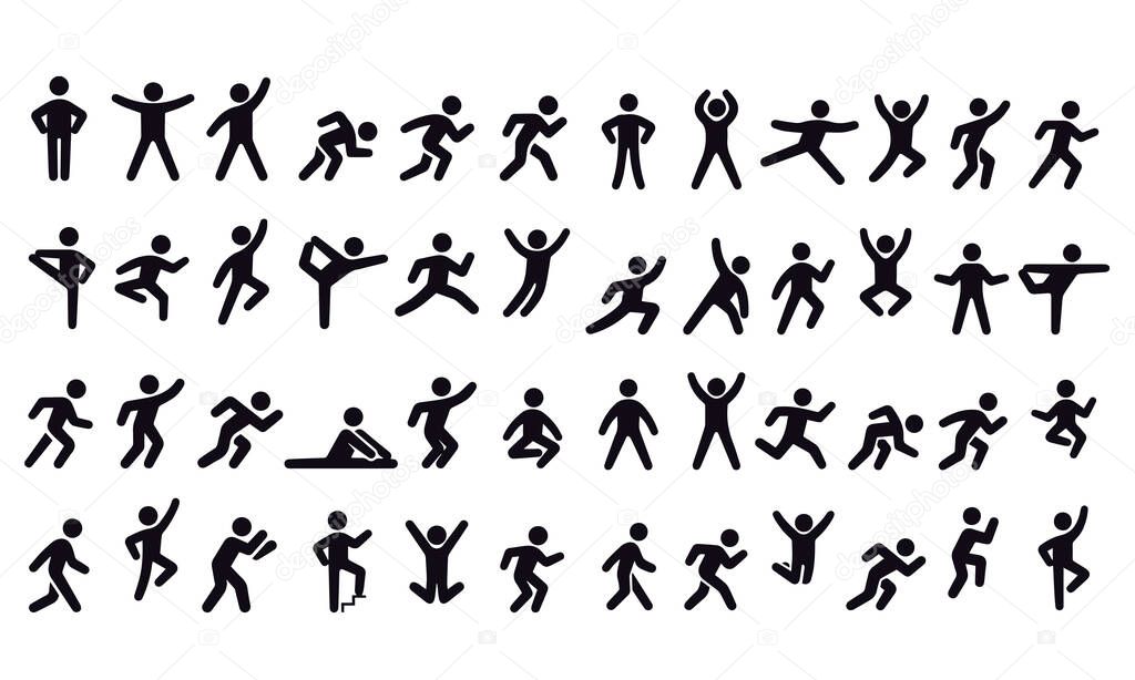  Active lifestyle people and vitality vector icon set