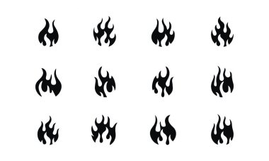 alev simgeleri vektör tasarımını ayarla 