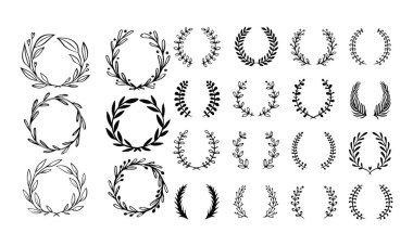 Çiçek süsü zeytin dalı çelengi vektörü