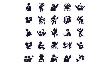 Müzik ve Dans vektör tasarımı 