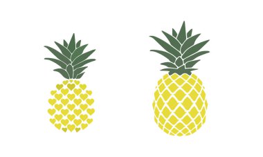 ananas simgeleri vektör tasarımı 