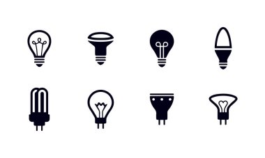 On altı tane siyah ampul sembolü koleksiyonu