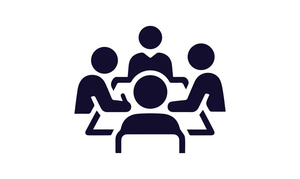 Yönetim kurulu toplantı simgesi vektör tasarımı siyah ve beyaz 