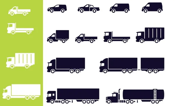 Commercial Vehicle Icons Vector Design — Stock Vector