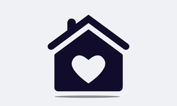 Maison Avec Coeur Noir Icon — Image vectorielle