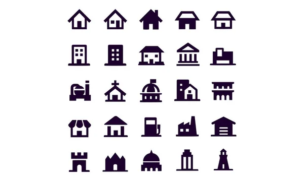 Conception Vectorielle Building Icons — Image vectorielle